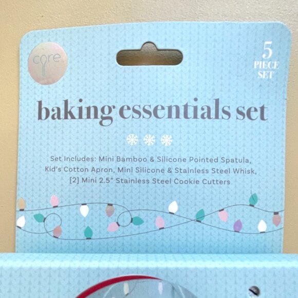 New Core Kids Baking Essentials Set Apron 5 Pc Christmas Holiday Colorful NWT - Picture 2 of 5